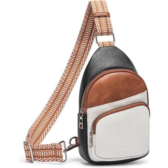 Small Sling Bag for Women Black and Brown With Off-white